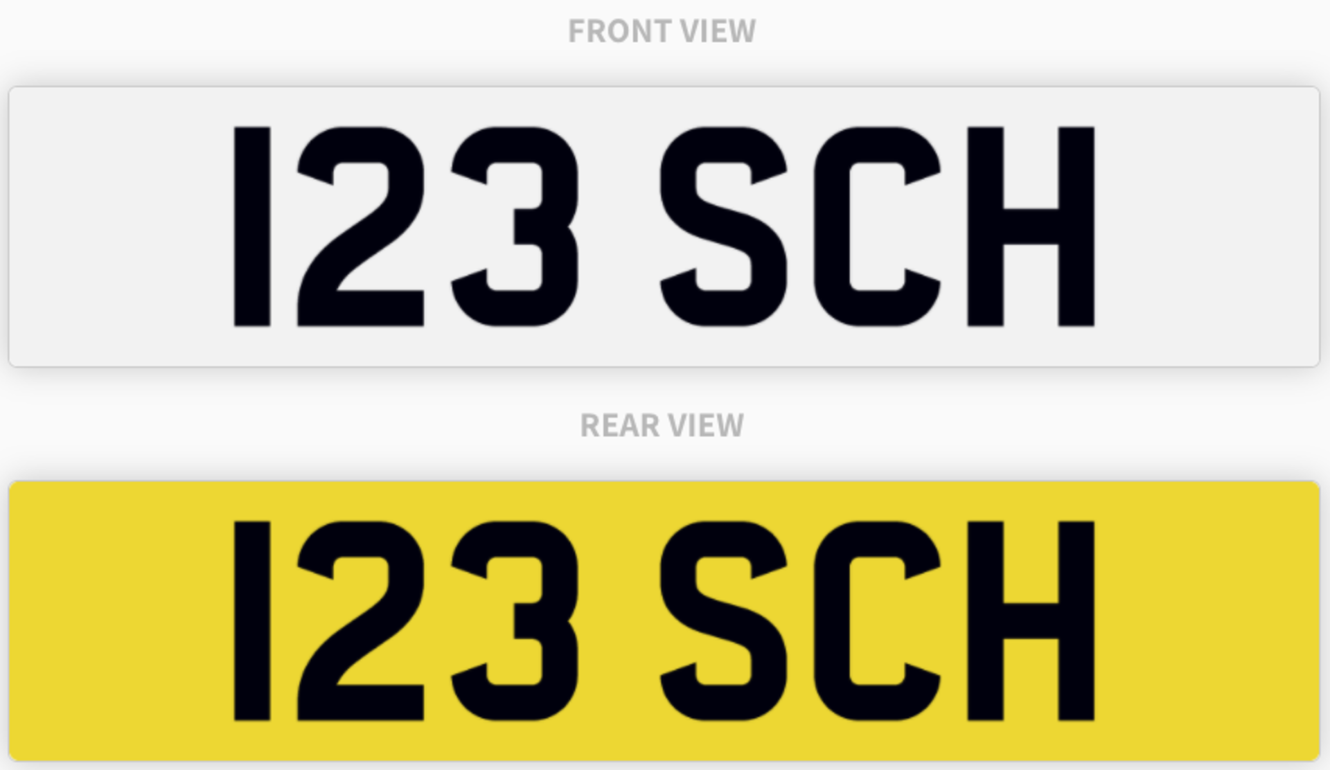 123 SCH , number plate on retention
