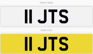 11 JTS , number plate on retention