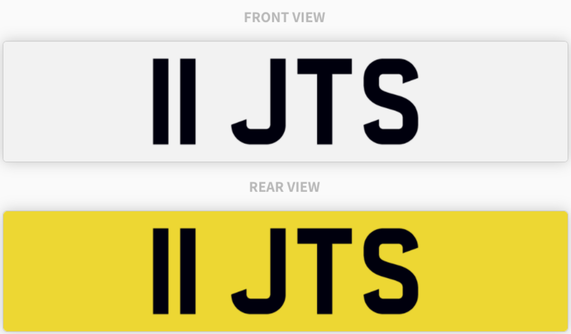 11 JTS , number plate on retention