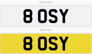 8 OSY , number plate on retention
