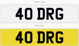 40 DRG , number plate on retention