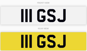 111 GSJ , number plate on retention