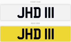 JHD 111 , number plate on retention