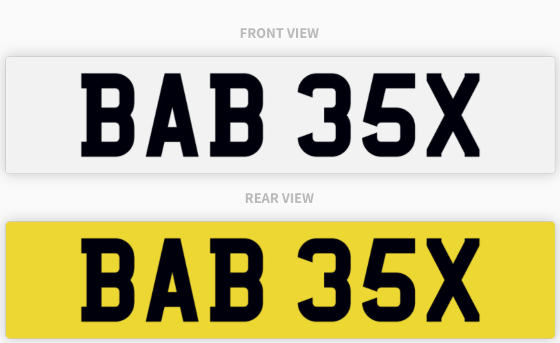 BAB 35X , number plate on retention