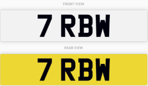 7 RBW , number plate on retention