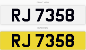 RJ 7358 , number plate on retention