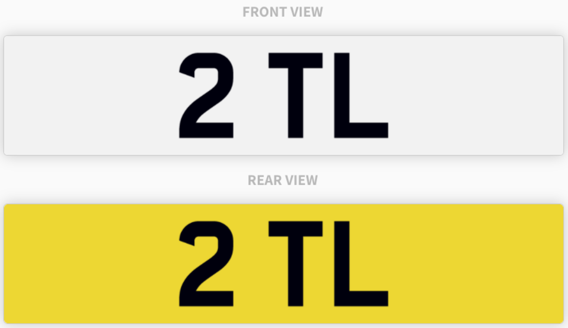 2 TL , number plate on retention