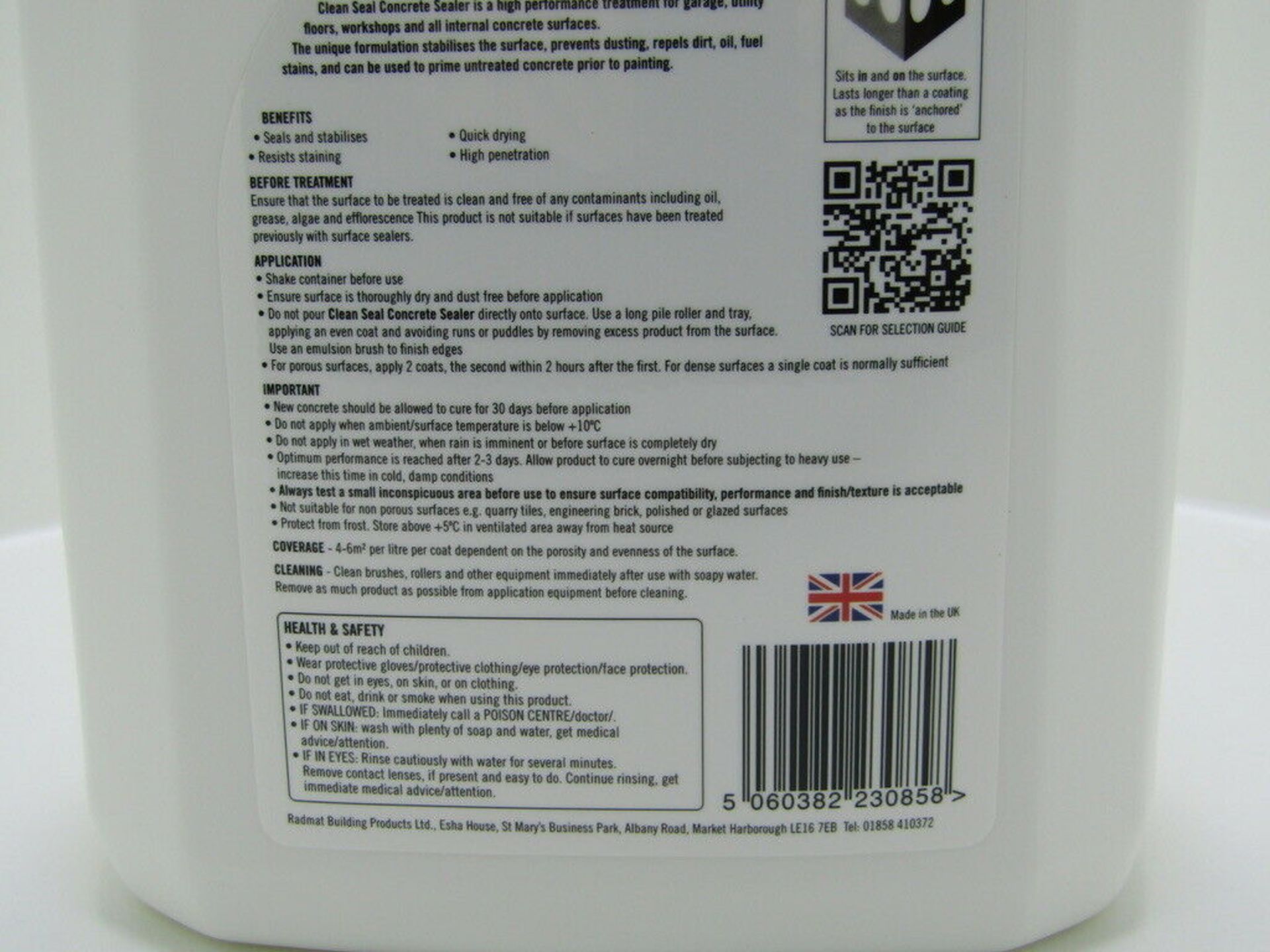 4 x 4Ltr BOTTLES OF CONCRETE SEALER - Image 2 of 2