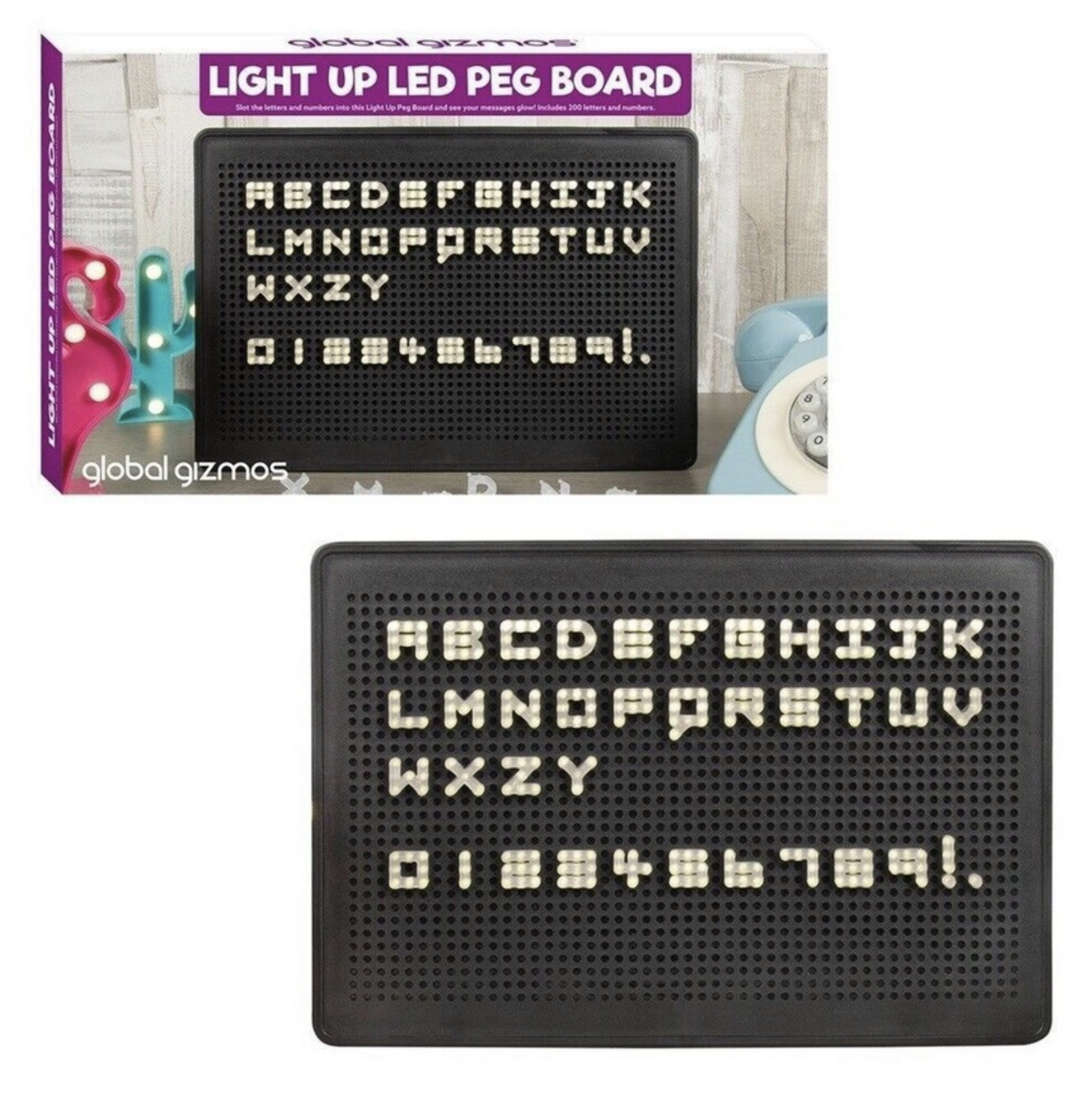 4 x MESSAGE BOARD, LIGHT UP LED PEG BOARD - Image 5 of 5