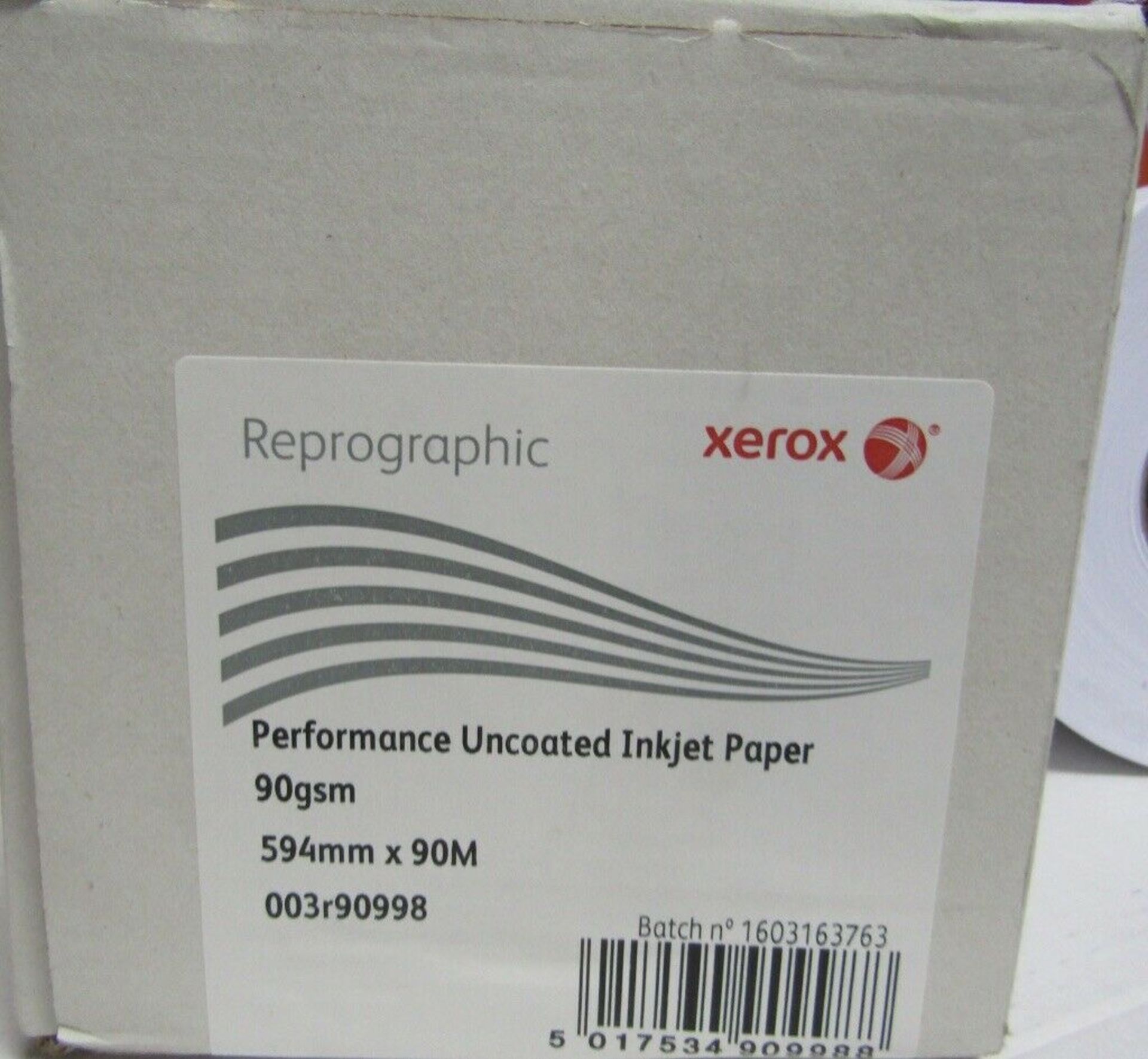 Xerox Performance Uncoated Inkjet Paper FSC CAD 594mm x 90m 90gsm. - Image 2 of 3