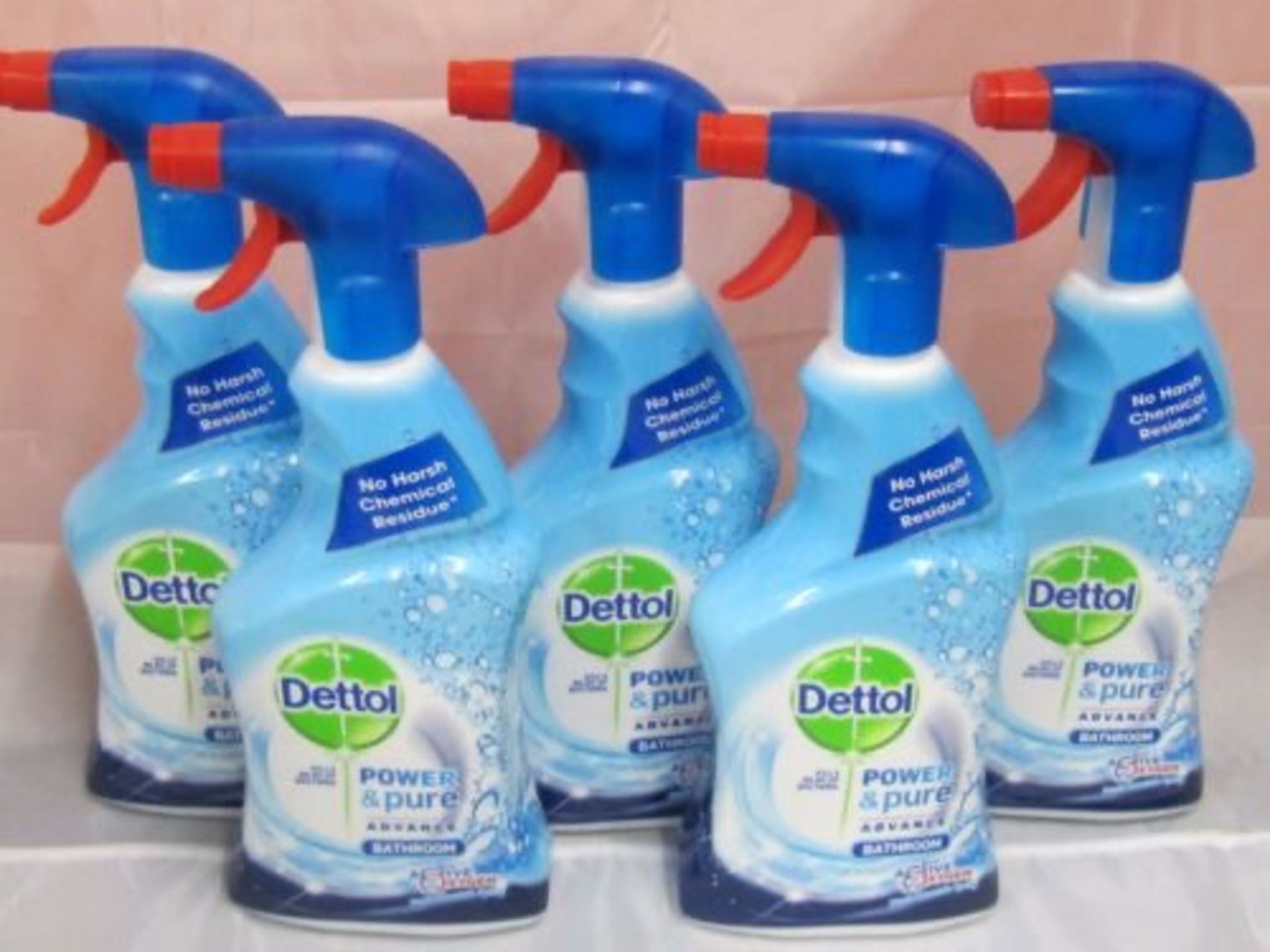 5 x DETTOL POWER & PURE ADVANCE BATHROOM CLEANER SPRAY. 750ML EACH