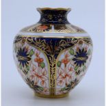 A Royal Crown Derby miniature porcelain Vase, Imari Pattern C.1910