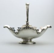 A fine solid silver Basket with swing handle by George Fox C.1905