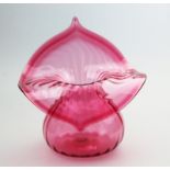 A fine Art Nouveau cranberry glass large Jack in Pulpit Vase C.19thC