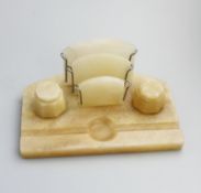 An Art Deco onyx desk Inkstand Set C.1920-40