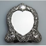 A very fine large solid silver novelty easel Mirror by William Comyns C.1905