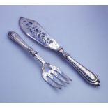 A very fine pair of solid silver & silver plate pierced /engraved Fish Servers C.1852