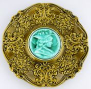 A Majolica pottery Card Tray / Plate by Villeroy Boch / Schramberg 1880