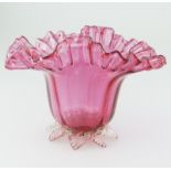 A good and large Victorian cranberry glass Bowl No.2 C.19thC