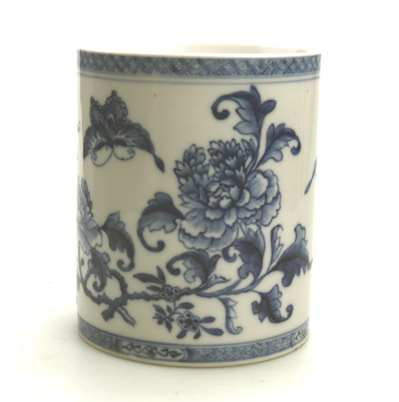 A Chinese Export blue & white Porcelain dragon handled large Tankard C.19thC - Image 3 of 8