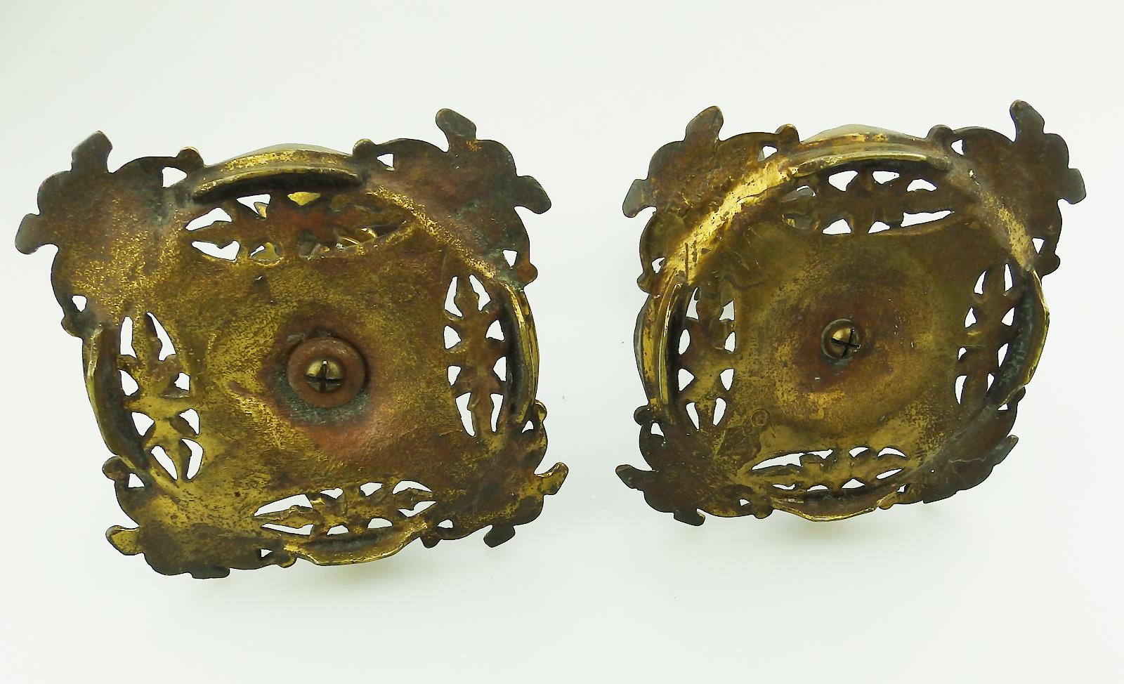 A fine pair of gilt & porcelain Candlesticks C.19thC - Image 5 of 6