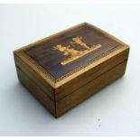 A good olive wood Grand Tour Sorrento Box with Angels C.1890