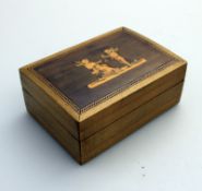 A good olive wood Grand Tour Sorrento Box with Angels C.1890