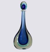 Huge 22" Murano Sommerso Cedenese Teardrop Bottle Vase by Luigi Onesto or Michele OnestoC.1960+