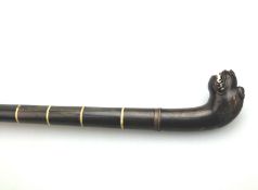A rare Colonial sectional grotesque handled Walking Stick / Cane 19thC