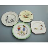 A Collection of Nursery Plates 4X Walt Disney etc€ C.20thC