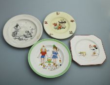 A Collection of Nursery Plates 4X Walt Disney etc€ C.20thC