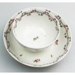 An attractive New Hall porcelain Tea Bowl & Saucer C.18thC