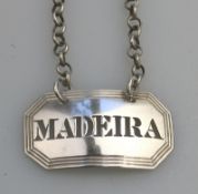 Georgian solid silver pierced Decanter Label Ticket Madeira late 18th/early 19thC