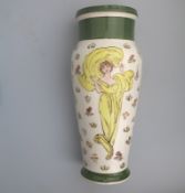 A large Doulton Lambeth Faience Vase by Margaret E Thomson Mucha style C.1900