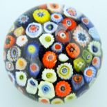 A Scottish glass Paperweights by Strathearn with millefiori cane C.20thC
