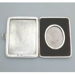 A rare solid silver double Travelling pocket Photograph Case, early Asprey C.1893