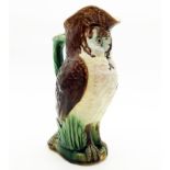 A Staffordshire Majolica pottery Owl Jug attributed to William Brownfield C.1885