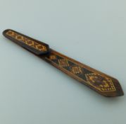 A Treen rosewood Tunbridge Ware Book Mark C1870