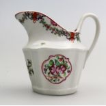 An attractive English porcelain silver shape Milk Jug by New Hall C.18th