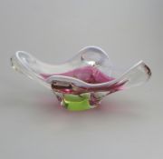 A good Josef Hospodka for Chribska Glassworks 'raspberry' Bowl C.1960