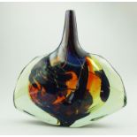 A good Maltese Mdina Art Glass Fish / Axe Head Vase signed Dodson C.1978