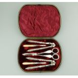 A good silver plate Dessert Serving Set - Cased by Atkin Bros C.19thC
