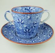 An English pearlware Pottery blue & white transferware Cup & Saucer C.1810