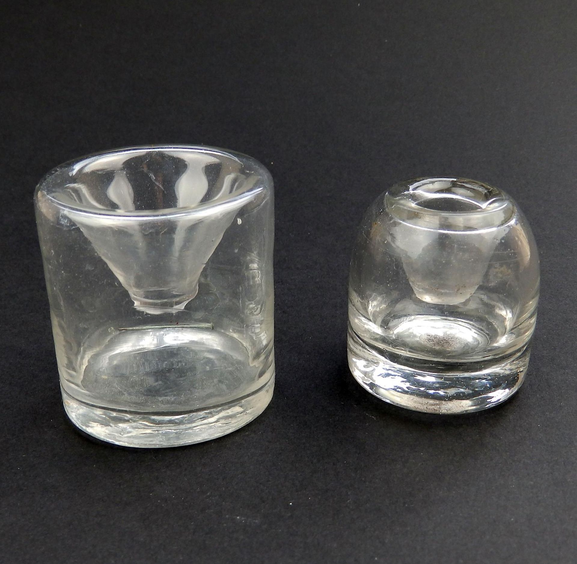 2X Victorian glass no spill Ink Bottles C.19thC