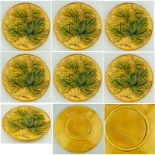 An attractive set of 6X Majolica pottery Cabbage Ware Dessert Plates C.19thC