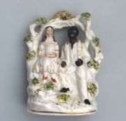 A rare Uncle Tom & Little Eva Staffordshire pottery Arbour Group C.1860