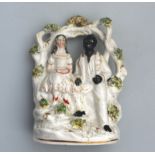 A rare Uncle Tom & Little Eva Staffordshire pottery Arbour Group C.1860