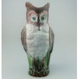 A Staffordshire Majolica pottery Owl Jug attributed to William Brownfield C.1885