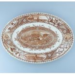An English pottery Aesthetic Transferware Meat plate by Turner & sons c1870-80's