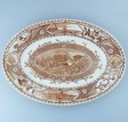 An English pottery Aesthetic Transferware Meat plate by Turner & sons c1870-80's